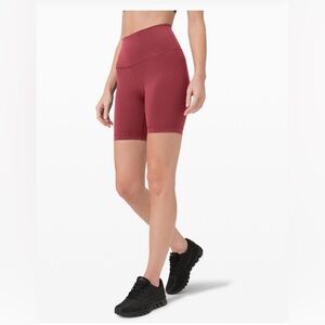 Lululemon Wunder Under Train High Rise Short 6” in color Chianti